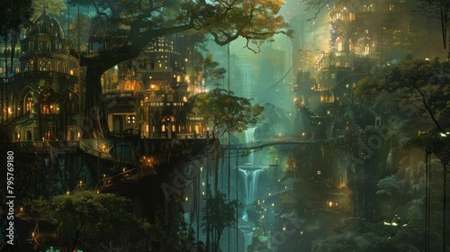 Fantasy city of trees. © vannet