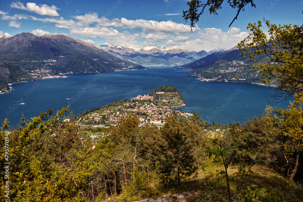 Panoramic view of Lake Como and Bellagio. Panoramic view of Lake Como and Bellagio.