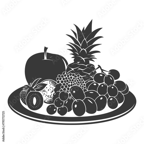 Silhouette fruit platter black color only full