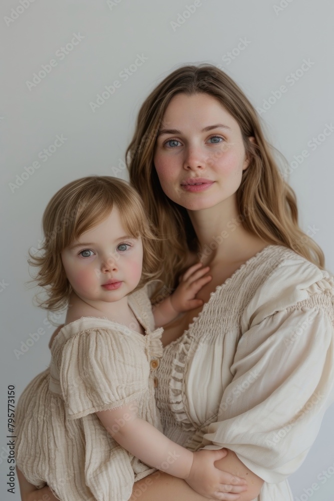 Mother and child photography portrait looking. Mother and child photography portrait looking.