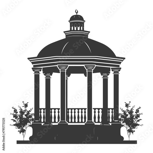 Silhouette garden gazebo black color only full