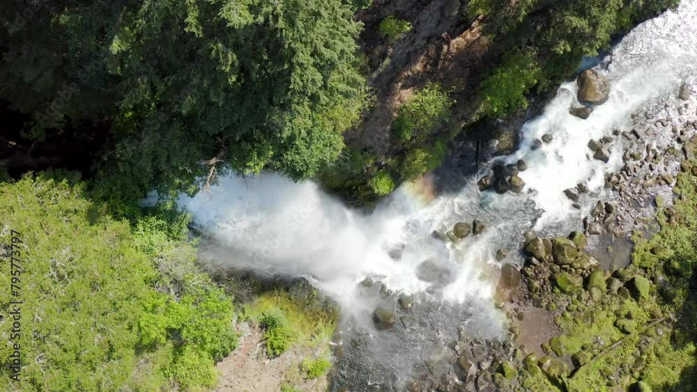 Vidéo Stock A waterfall is shown in the image, with a river flowing ...