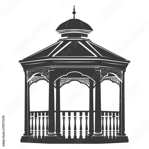 Silhouette garden gazebo black color only full