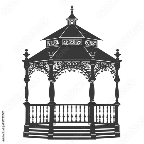 Silhouette garden gazebo black color only full