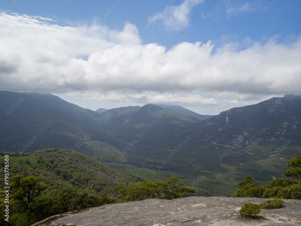 Views to the interior of Wilsons Promontory from the Mount Bishop Wlaking Track, Victoria, Australia