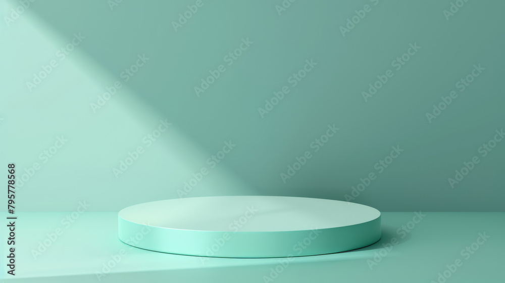 Elegant pastel podium for product showcasing with a spotlight effect Elegant pastel podium for product showcasing with a spotlight effect