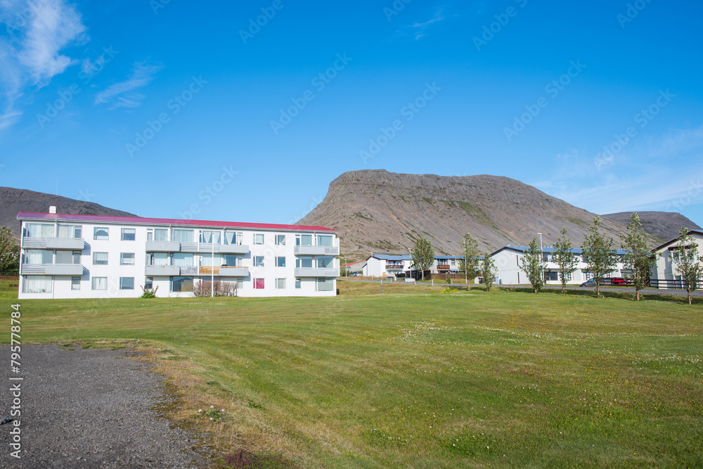Town of Patreksfjordur in west Iceland
