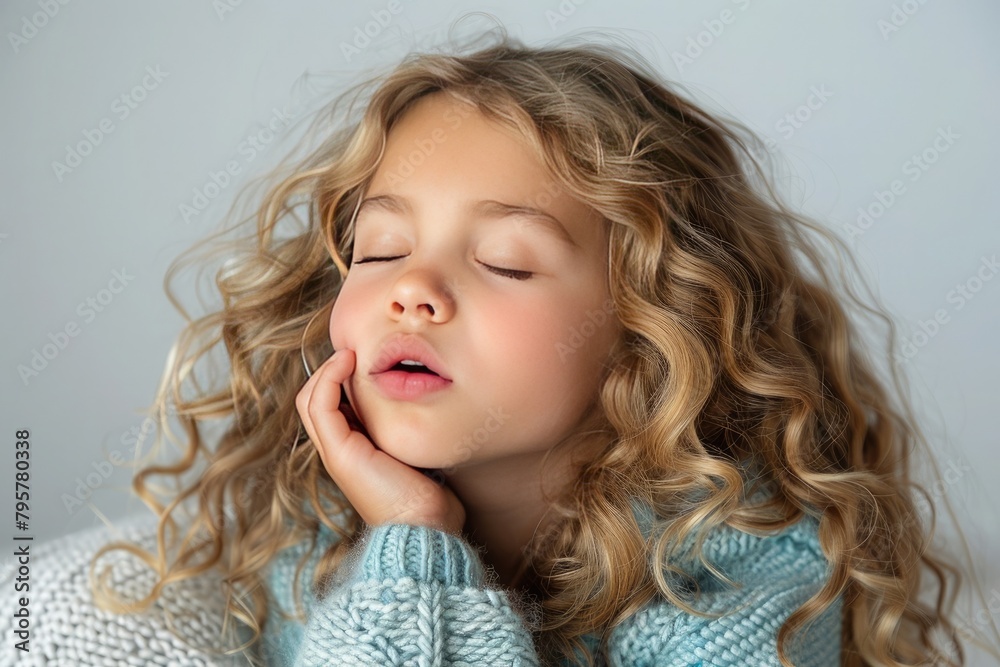little girl with sleepiness and insomnia, trying to sleep little girl with sleepiness and insomnia, trying to sleep
