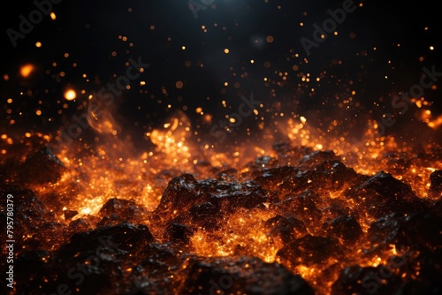 burning coal background