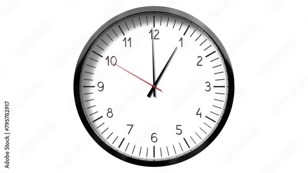 Classic wall clock on white background - 1 o clock - 3D 4k animation (3840 x 2160 px) Classic wall clock on white background - 1 o clock - 3D 4k animation (3840 x 2160 px)