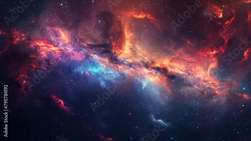Colorful galaxy stars nebula background © 2rogan