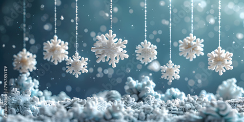 Winter's Whimsy: Snowflakes on Canvas photo