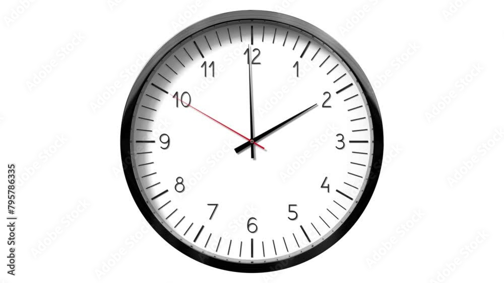 Classic wall clock on white background - 2 o clock - 3D 4k animation (3840 x 2160 px) Classic wall clock on white background - 2 o clock - 3D 4k animation (3840 x 2160 px)