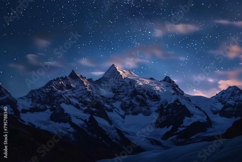 majestic swiss alps under starry night sky astrophotography mountain landscape travel concept