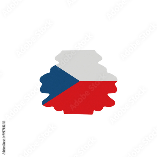 Czechia official flag isolated on white background.