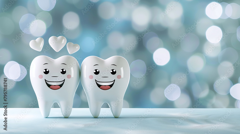 cute 3D happy smiling teeth or molars, cheer up kids to go to the dentist cute 3D happy smiling teeth or molars, cheer up kids to go to the dentist