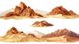 Realistic Desert Landscape on transparent background