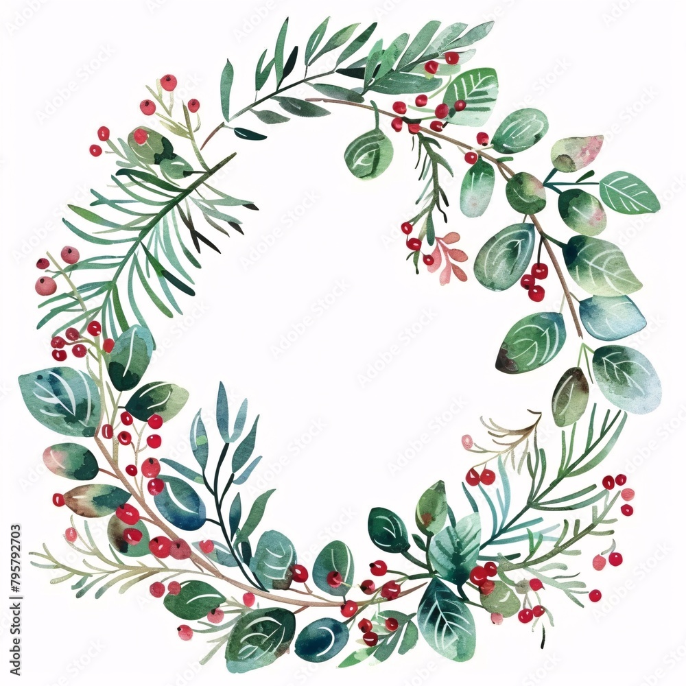 a wreath of leaves and berries