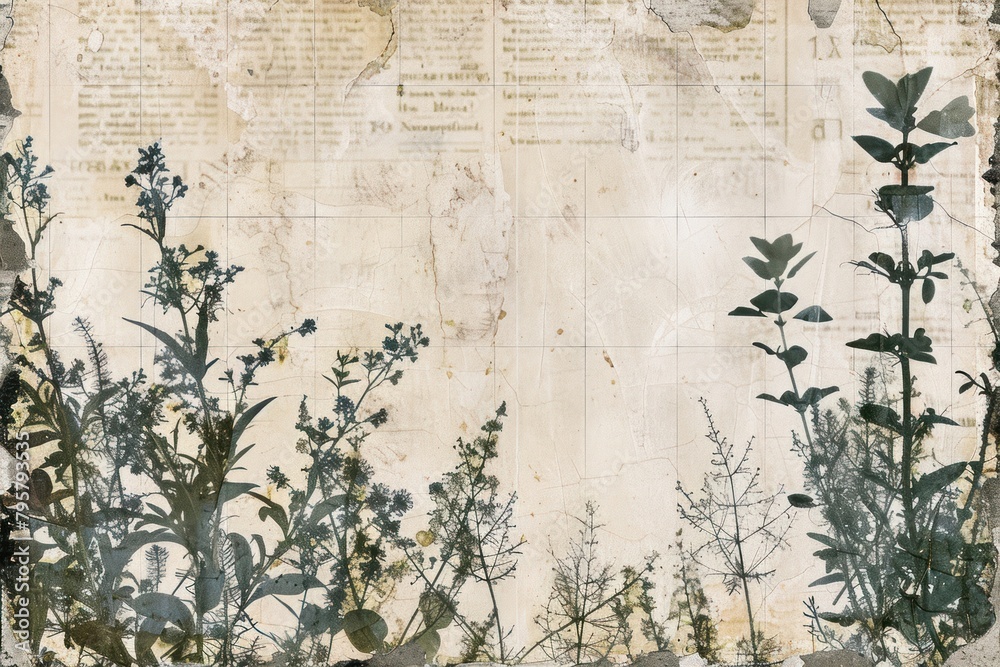 Treasure map ephemera border herbs backgrounds pattern. Treasure map ephemera border herbs backgrounds pattern.