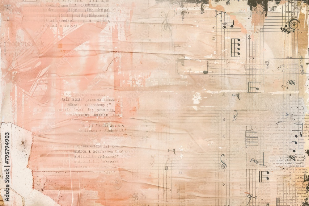 Music notes ephemera border backgrounds paper text. Music notes ephemera border backgrounds paper text.