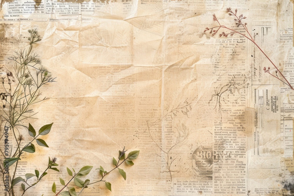 Obraz premium Crown ephemera border backgrounds plant paper.