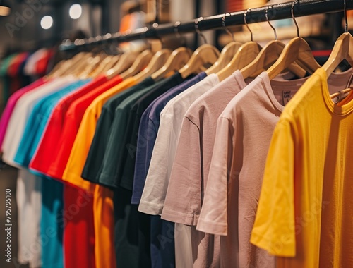 a group of colorful shirts on swingers