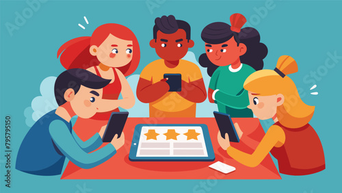 A group of friends gather around a tablet studying different fighting techniques and strategies on an app before a big tournament.