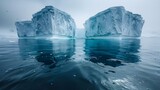 Highlighting marine life in icebergs to raise awareness about ocean conservation and climate change. Concept Marine Life, Icebergs, Ocean Conservation, Climate Change, Awareness