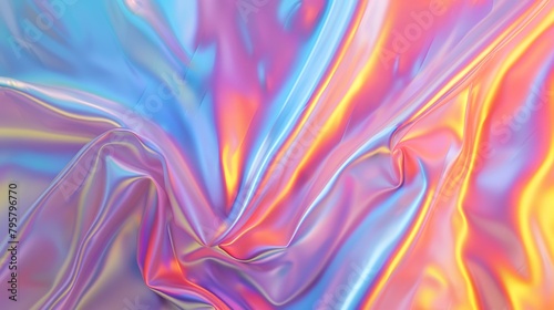 Holographic foil texture. Abstract background. 3d render illustration