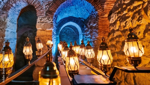 Byzantine Remnants: Lanterns Illuminate Abandoned Streets