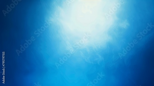 Abstract blue background with smoke and sun rays. 3d rendering.