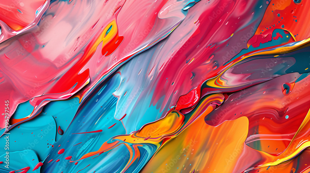 Dynamic Energy: Contemporary Abstract Painting with Bold, Vibrant Colors Dynamic Energy: Contemporary Abstract Painting with Bold, Vibrant Colors
