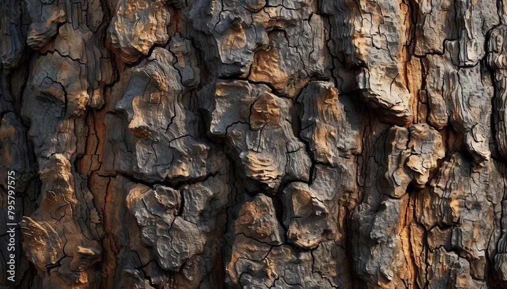 Detailed close-up reveals intricate patterns and textures of tree bark in stunning photorealistic 3D rendering. 🌳🔍📷 Detailed close-up reveals intricate patterns and textures of tree bark in stunning photorealistic 3D rendering. 🌳🔍📷