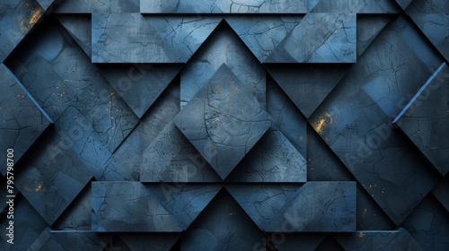 Dark blue and black geometry background