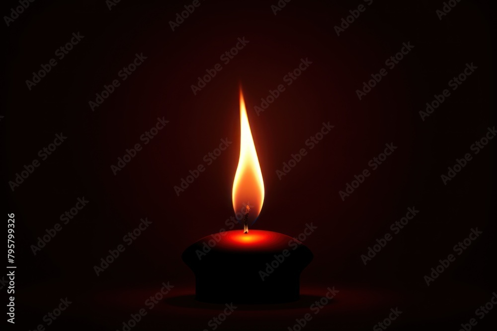 Candle flame fire red illuminated Candle flame fire red illuminated