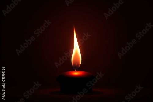 Candle flame fire red illuminated