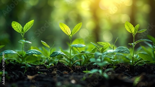 Visual representation of green plants and upward arrows illustrating economic growth. Concept Green Plants, Economic Growth, Upward Arrows, Business Expansion, Financial Progress