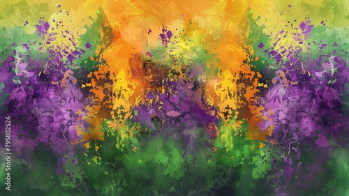 Immerse yourself in the electrifying atmosphere of Mardi Gras with this mesmerizing digital watercolor background