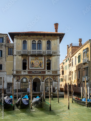 Gondolas in the Grand Canal by Palazzo Salviati, Venice photo