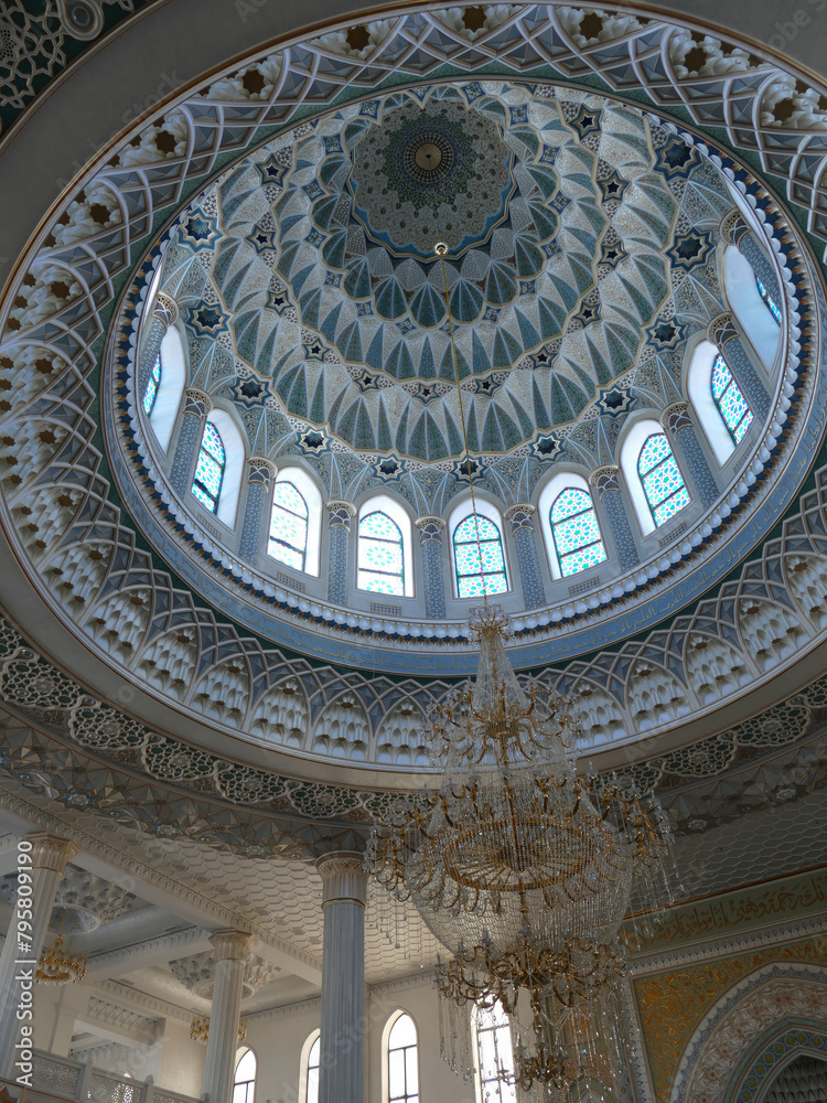 Hazrati Imam Mosque interior dome Tashkent, Uzbekistan.