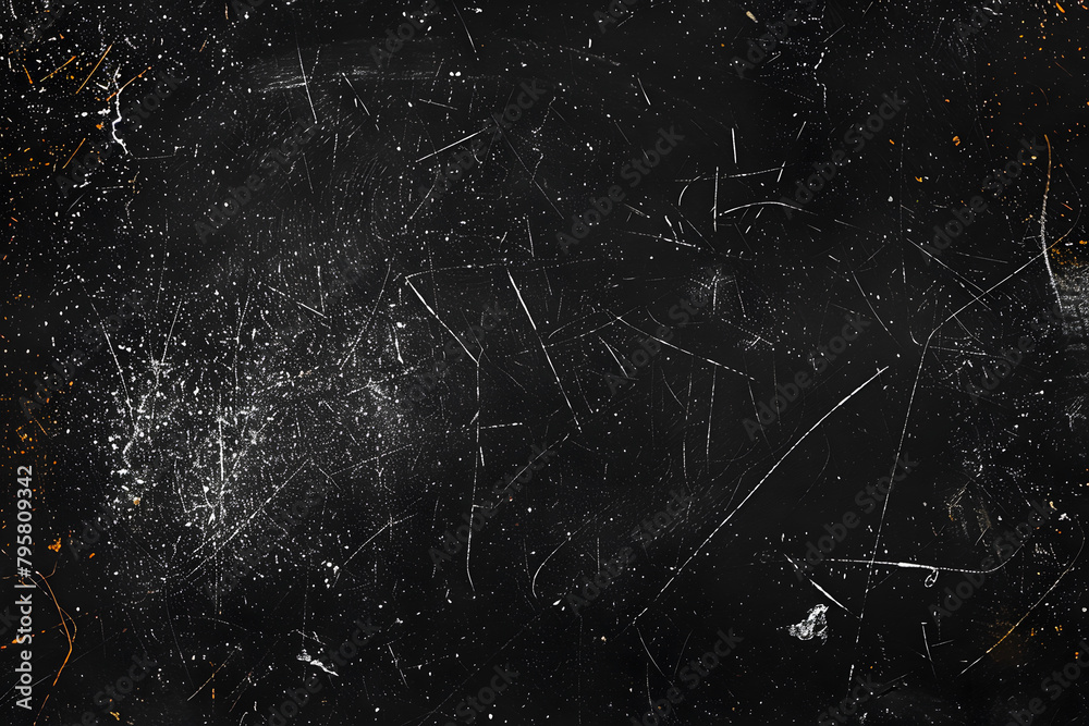 © Prasanth - Dust and scratches design. Aged photo editor layer. Black grunge abstract background. Copy space.