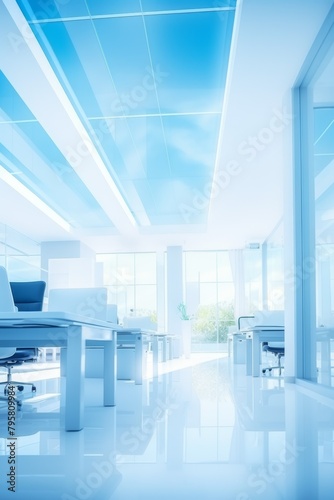 blurry windows of a modern building Generative AI © Valentine
