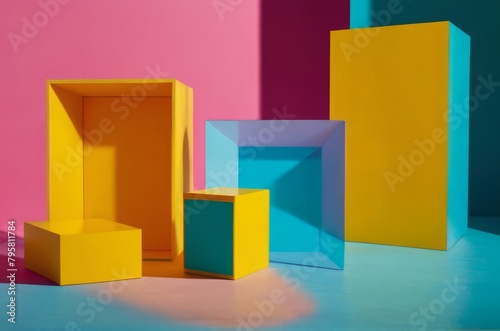 color block abstract background , presentation product stand