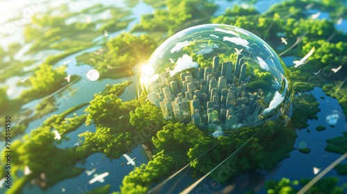 eco sustainable corporate miniature macro photography - green earth scene