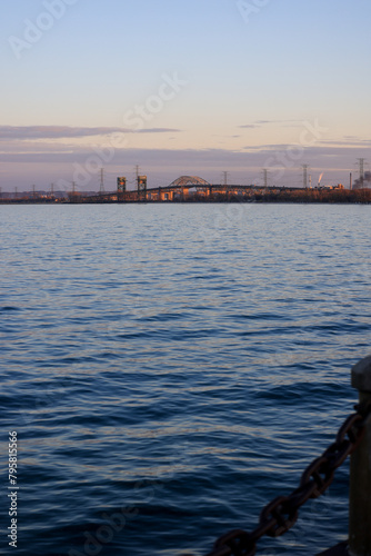 sunset over the harbor
