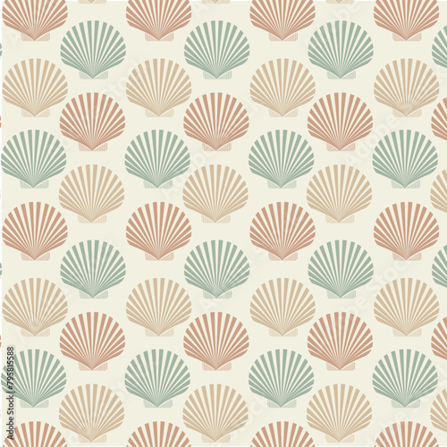 seamless sea pattern from shells