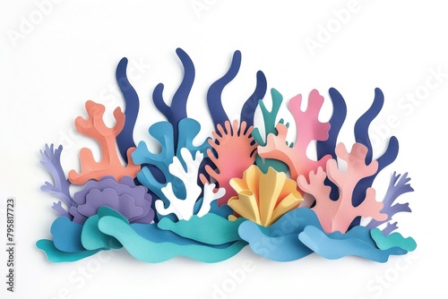 Coral reef paper outdoors graphics.