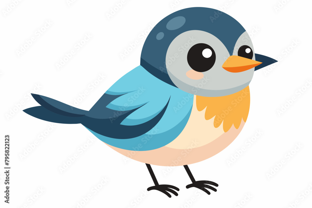 chickadee cartoon vector illustration