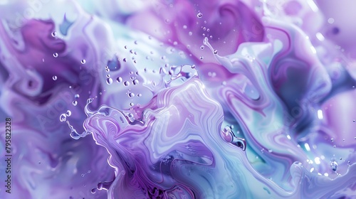 abstract background of acrylic paint in blue and purple tones, macro