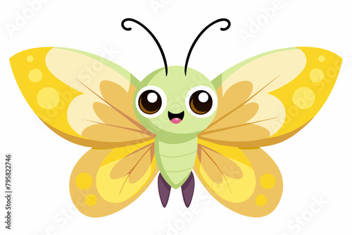   clouded sulphur butterfly cartoon vector illustration